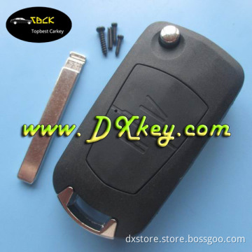 High quality 2 button car key blanks with HU100 blade for opel astra key Opel folding car key